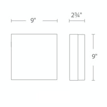 Load image into Gallery viewer, Matrix Square LED Flush Mount Ceiling Light- line drawing.