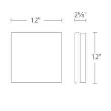 Load image into Gallery viewer, Matrix Square LED Flush Mount Ceiling Light- line drawing.