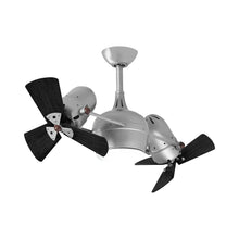 Load image into Gallery viewer, Dagny Indoor / Outdoor LED Dual Ceiling Fan in Brushed Nickel/Matte Black (Wood) with Light Kit.