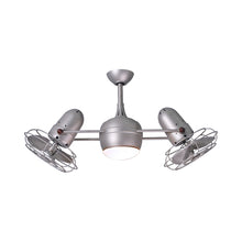 Load image into Gallery viewer, Dagny Indoor / Outdoor LED Dual Ceiling Fan in Brushed Nickel/Brushed Nickel (Metal) with Light Kit.