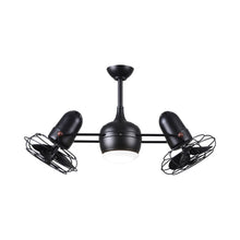 Load image into Gallery viewer, Dagny Indoor / Outdoor LED Dual Ceiling Fan in Matte Black (Metal) with Light Kit.