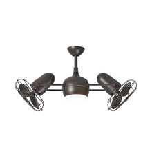 Load image into Gallery viewer, Dagny Indoor / Outdoor LED Dual Ceiling Fan in Textured Bronze (Metal) with Light Kit.