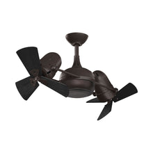 Load image into Gallery viewer, Dagny Indoor / Outdoor LED Dual Ceiling Fan in Textured Bronze/Matte Black (Wood) Without Light Kit.