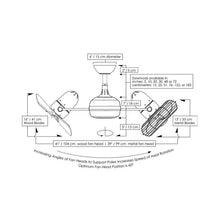 Load image into Gallery viewer, Dagny Indoor / Outdoor LED Dual Ceiling Fan - line drawing.