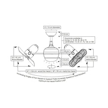 Load image into Gallery viewer, Dagny Indoor / Outdoor LED Dual Ceiling Fan - line drawing.