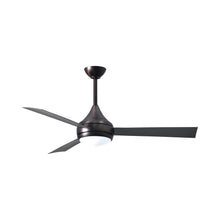 Load image into Gallery viewer, Donaire Outdoor LED Ceiling Fan in Brushed Bronze/Brushed Stainless.