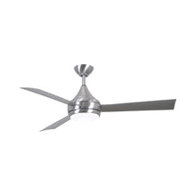 Load image into Gallery viewer, Donaire Outdoor LED Ceiling Fan in Brushed Stainless.