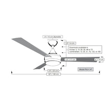 Load image into Gallery viewer, Donaire Outdoor LED Ceiling Fan - line drawing.