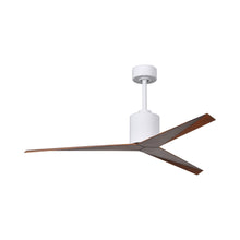 Load image into Gallery viewer, Eliza Outdoor Ceiling Fan in Gloss White/Walnut.