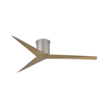 Load image into Gallery viewer, Eliza Outdoor Flush Mount Ceiling Fan in Brushed Nickel/Gray Ash.