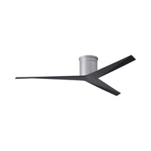 Load image into Gallery viewer, Eliza Outdoor Flush Mount Ceiling Fan in Brushed Nickel/Matte Black.