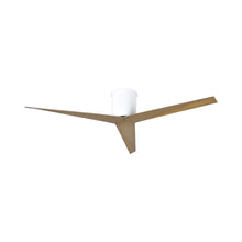 Load image into Gallery viewer, Eliza Outdoor Flush Mount Ceiling Fan in Gloss White/Gray Ash.