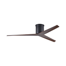 Load image into Gallery viewer, Eliza Outdoor Flush Mount Ceiling Fan in Matte Black/Walnut.