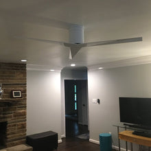Load image into Gallery viewer, Eliza Outdoor Flush Mount Ceiling Fan in living room.