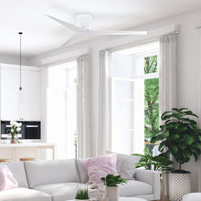 Load image into Gallery viewer, Eliza Outdoor Flush Mount Ceiling Fan in living room.
