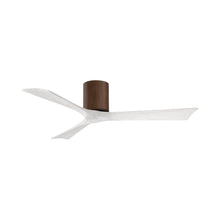 Load image into Gallery viewer, Irene IR3H Indoor / Outdoor Flush Mount Ceiling Fan in Walnut/Matte White (52-Inch).
