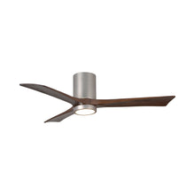 Load image into Gallery viewer, Irene IR3HLK LED Flush Mount Ceiling Fan in Brushed Nickel/Walnut (52-Inch).