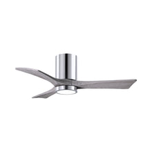 Load image into Gallery viewer, Irene IR3HLK LED Flush Mount Ceiling Fan in Polished Chrome/Barn Wood (42-Inch).