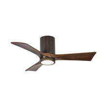 Load image into Gallery viewer, Irene IR3HLK LED Flush Mount Ceiling Fan in Textured Bronze/Walnut (42-Inch).