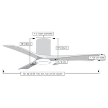 Load image into Gallery viewer, Irene IR3HLK LED Flush Mount Ceiling Fan - line drawing.
