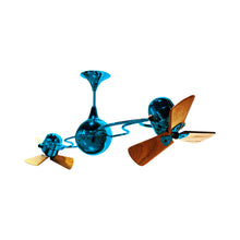 Load image into Gallery viewer, Italo Ventania Ceiling Fan in Agua Marinha/Wood.