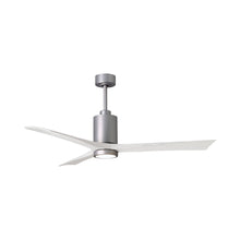 Load image into Gallery viewer, Patricia 3 Indoor / Outdoor LED Ceiling Fan in Brushed Nickel/Matte White (60-Inch).