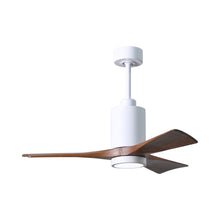 Load image into Gallery viewer, Patricia 3 Indoor / Outdoor LED Ceiling Fan in Gloss White/Walnut (42-Inch).