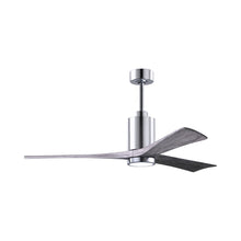 Load image into Gallery viewer, Patricia 3 Indoor / Outdoor LED Ceiling Fan in Polished Chrome/Barnwood (60-Inch).