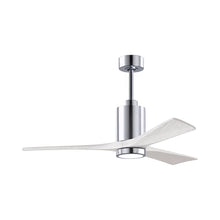 Load image into Gallery viewer, Patricia 3 Indoor / Outdoor LED Ceiling Fan in Polished Chrome/Matte White (52-Inch).