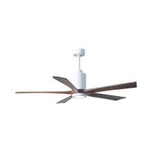 Load image into Gallery viewer, Patricia 5 Indoor / Outdoor LED Ceiling Fan in Gloss White/Walnut (60-Inch).