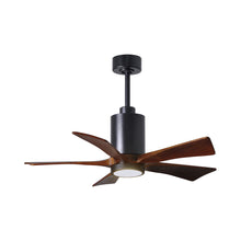Load image into Gallery viewer, Patricia 5 Indoor / Outdoor LED Ceiling Fan in Matte Black/Walnut (42-Inch).