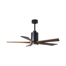 Load image into Gallery viewer, Patricia 5 Indoor / Outdoor LED Ceiling Fan in Matte Black/Walnut (52-Inch).