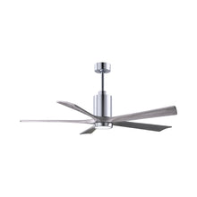 Load image into Gallery viewer, Patricia 5 Indoor / Outdoor LED Ceiling Fan in Polished Chrome/Barnwood (60-Inch).