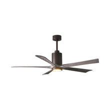 Load image into Gallery viewer, Patricia 5 Indoor / Outdoor LED Ceiling Fan in Textured Bronze/Barnwood (60-Inch).