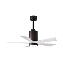 Load image into Gallery viewer, Patricia 5 Indoor / Outdoor LED Ceiling Fan in Textured Bronze/Matte White (42-Inch).