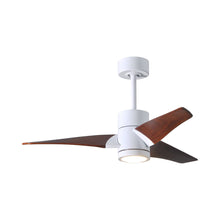 Load image into Gallery viewer, Super Janet LED Ceiling Fan in Gloss White/Walnut (42-Inch).