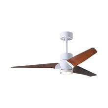 Load image into Gallery viewer, Super Janet LED Ceiling Fan in Gloss White/Walnut (52-Inch).