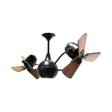 Load image into Gallery viewer, Vent-Bettina Ceiling Fan in Matte Black/Solid Mahogany Wood.