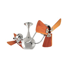 Load image into Gallery viewer, Vent-Bettina Ceiling Fan in Polished Chrome/Solid Mahogany Wood.