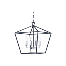 Load image into Gallery viewer, Abode Chandelier in Textured Black/Polished Nickel (Medium).