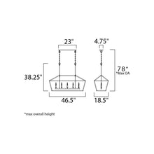 Load image into Gallery viewer, Abode Linear Suspension Light - line drawing.