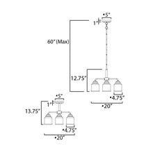 Load image into Gallery viewer, Acadia Chandelier - line drawing.