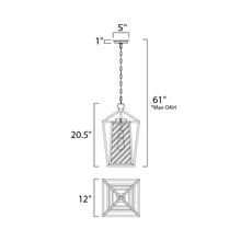 Load image into Gallery viewer, Artisan Outdoor Pendant Light - line drawing.