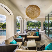 Load image into Gallery viewer, Bali Outdoor Pendant Light in Outside Area.