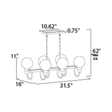 Load image into Gallery viewer, Bauhaus Linear Suspension Light - line drawing.