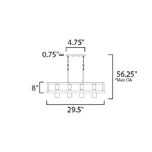 Load image into Gallery viewer, Black Forest Linear Suspension Light - line drawing.