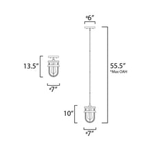 Load image into Gallery viewer, Breakwater Outdoor Semi Flush Mount Ceiling Light - line drawing.