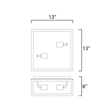 Load image into Gallery viewer, Catalina Outdoor Flush Mount Ceiling Light - line drawing.