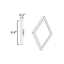 Load image into Gallery viewer, Chip LED Flush Mount Ceiling Light - line drawing.