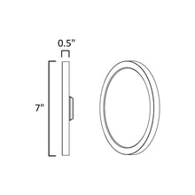 Load image into Gallery viewer, Chip LED Flush Mount Ceiling Light - line drawing.